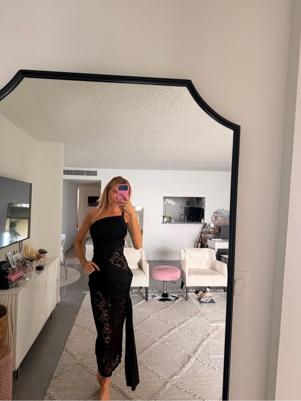 Women's Charcoal Gray Lace Maxi Dress